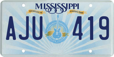 MS license plate AJU419