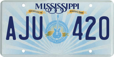 MS license plate AJU420