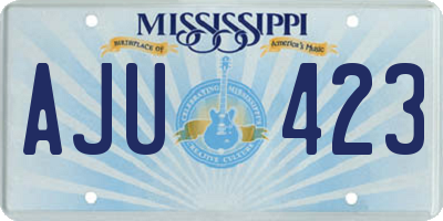 MS license plate AJU423