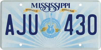 MS license plate AJU430