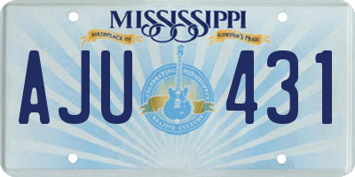 MS license plate AJU431