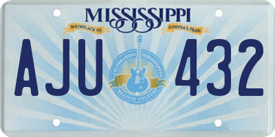 MS license plate AJU432