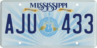 MS license plate AJU433