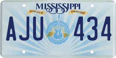 MS license plate AJU434