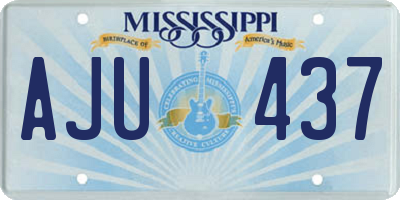 MS license plate AJU437
