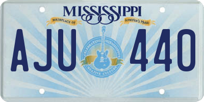 MS license plate AJU440