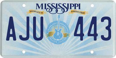 MS license plate AJU443