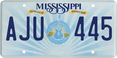 MS license plate AJU445