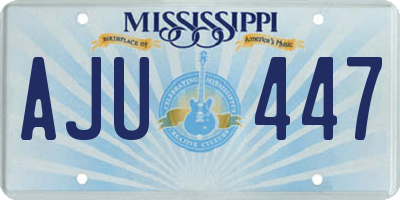 MS license plate AJU447