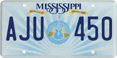 MS license plate AJU450