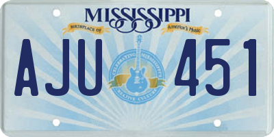 MS license plate AJU451