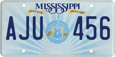 MS license plate AJU456