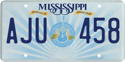 MS license plate AJU458