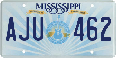 MS license plate AJU462