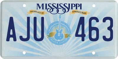 MS license plate AJU463