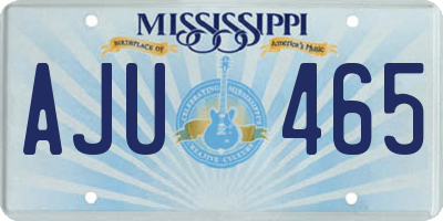 MS license plate AJU465