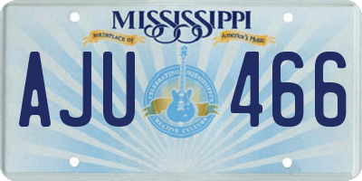 MS license plate AJU466