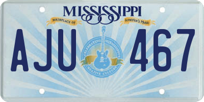 MS license plate AJU467