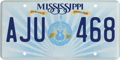 MS license plate AJU468