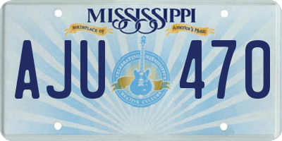 MS license plate AJU470