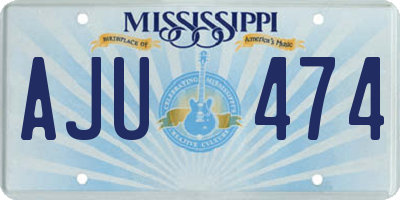 MS license plate AJU474