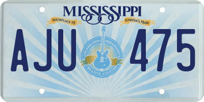 MS license plate AJU475