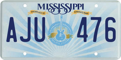 MS license plate AJU476