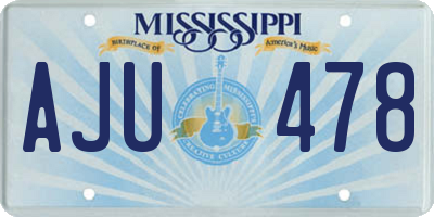 MS license plate AJU478