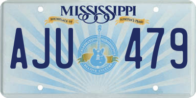 MS license plate AJU479