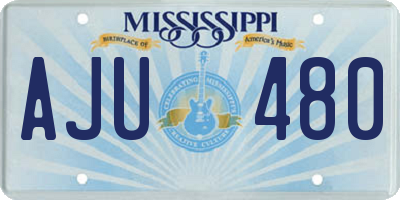 MS license plate AJU480