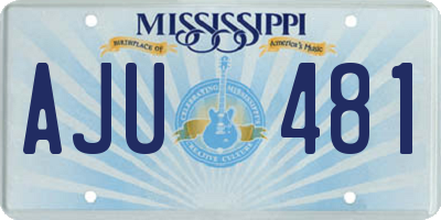 MS license plate AJU481
