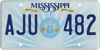 MS license plate AJU482