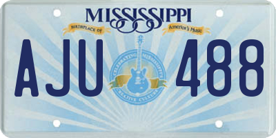 MS license plate AJU488