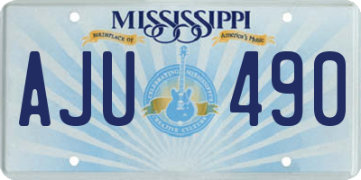MS license plate AJU490