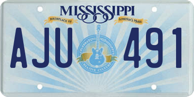 MS license plate AJU491