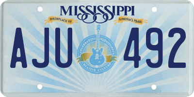 MS license plate AJU492