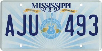 MS license plate AJU493