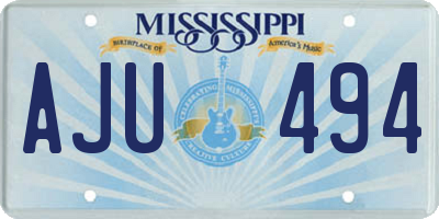 MS license plate AJU494