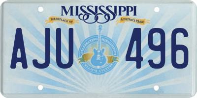 MS license plate AJU496