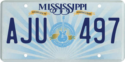 MS license plate AJU497