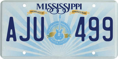MS license plate AJU499