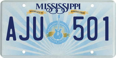 MS license plate AJU501