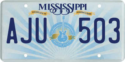 MS license plate AJU503