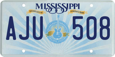 MS license plate AJU508