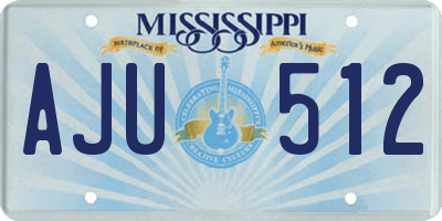 MS license plate AJU512