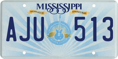 MS license plate AJU513
