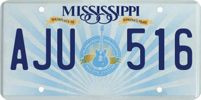 MS license plate AJU516
