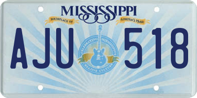 MS license plate AJU518