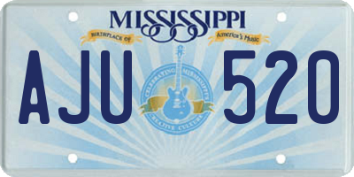 MS license plate AJU520