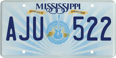 MS license plate AJU522
